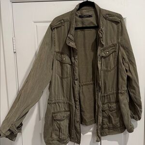 Max Jeans Green Utility Military Jacket Women's 2X